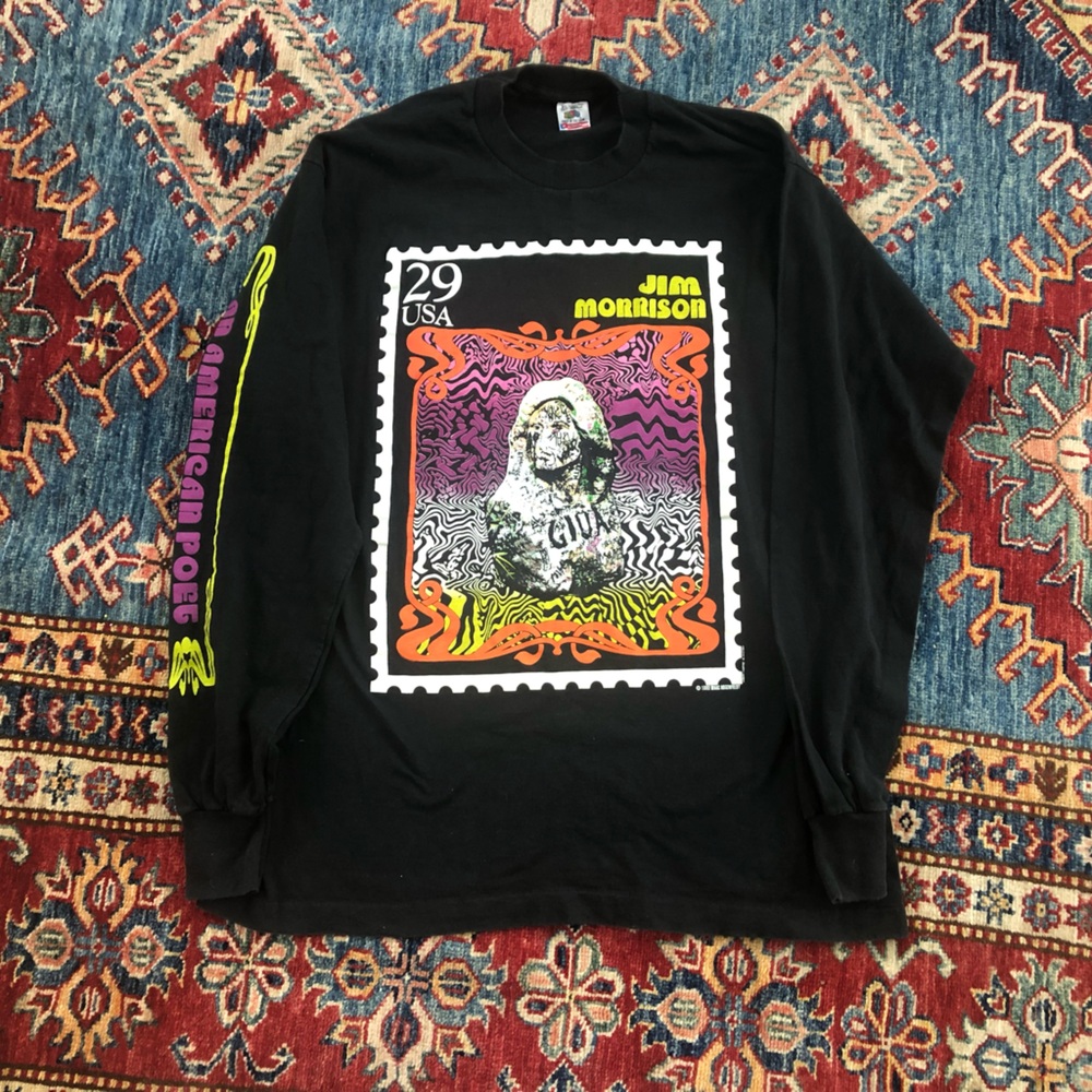 Vintage Jim Morrison The Doors Long Sleeve T Shirt XL USA. 1993 Mark Rosenfeldt.